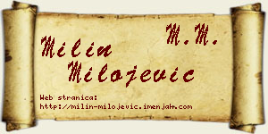 Milin Milojević vizit kartica